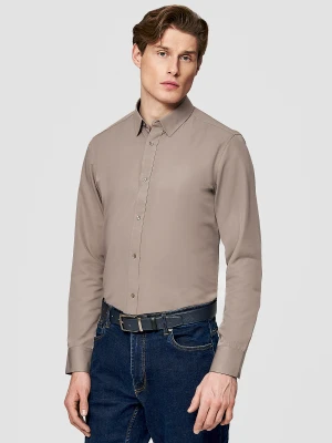 PAKO LORENTE – Brązowa koszula męska z wełną