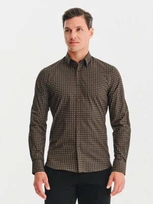PAKO LORENTE – Brązowa koszula we wzór