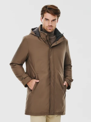 PAKO LORENTE – Brązowa kurtka męska z puchowym wypełnieniem