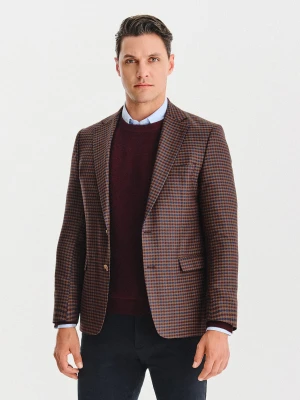 PAKO LORENTE – Brązowa marynarka w drobną kratę
