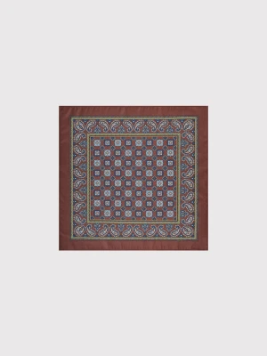 PAKO LORENTE - Brązowa poszetka w geometryczny wzór