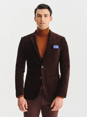 PAKO LORENTE - Brązowa sztruksowa marynarka męska