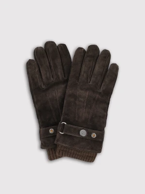 PAKO LORENTE – Brązowe zamszowe rękawiczki