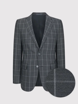 PAKO LORENTE – Casualowa szara marynarka w jasną kratę