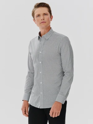 PAKO LORENTE – Ciemna koszula męska w geometryczny wzór