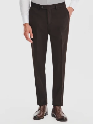 PAKO LORENTE – Ciemnobrązowe spodnie garniturowe