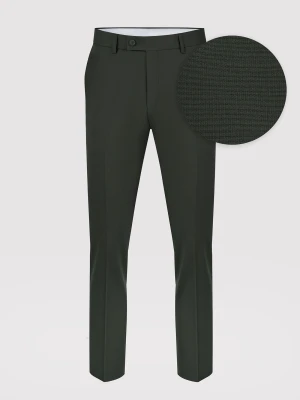 PAKO LORENTE – Ciemnozielone spodnie garniturowe z wełną