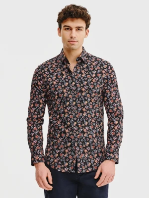 PAKO LORENTE – Czarna koszula męska w kwiaty