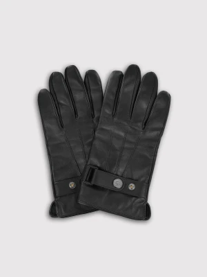 PAKO LORENTE - Czarne rękawiczki męskie z regulacją