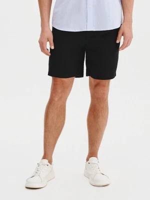 PAKO LORENTE - Czarne spodenki męskie z lnem