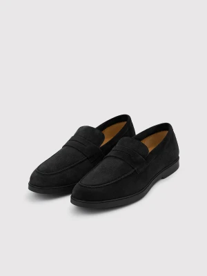 PAKO LORENTE – Czarne zamszowe mokasyny męskie