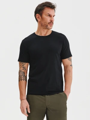 PAKO LORENTE – Czarny gładki t-shirt męski