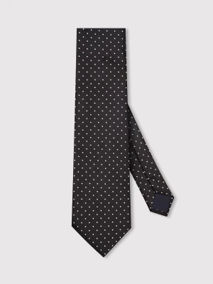 PAKO LORENTE - Czarny krawat męski w kropki