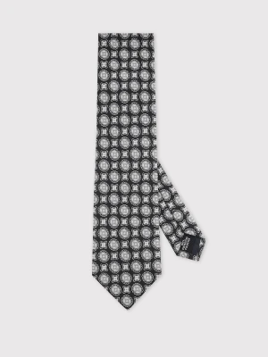 PAKO LORENTE - Czarny krawat w geometryczny wzór