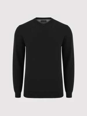 PAKO LORENTE – Czarny męski sweter w serek