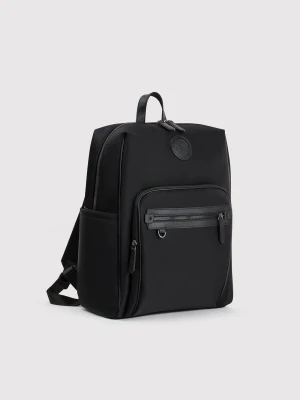 PAKO LORENTE – Czarny plecak męski z kieszenią zewnętrzną