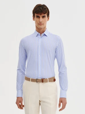 PAKO LORENTE - Dzianinowa koszula męska w prążek