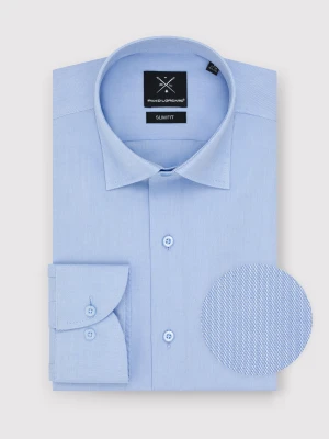 PAKO LORENTE – Gładka elegancka koszula męska w kolorze błękitnym