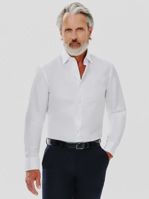 PAKO LORENTE – Gładka koszula męska w białym kolorze