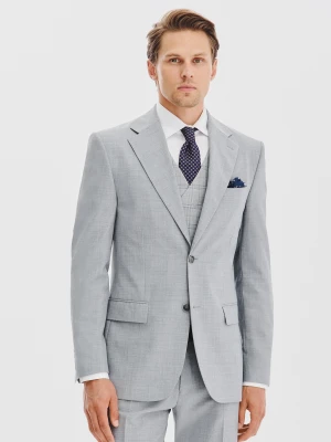 PAKO LORENTE - Gładka szara marynarka garniturowa