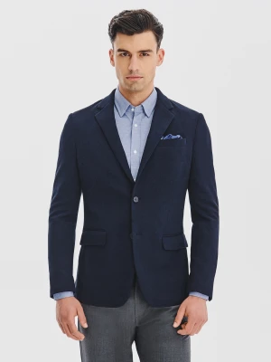 PAKO LORENTE – Granatowa dzianinowa marynarka męska