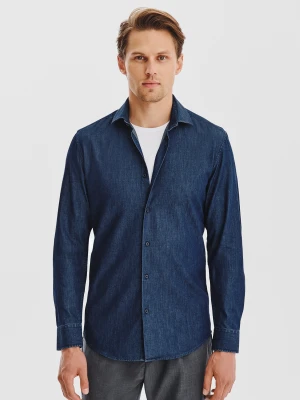 PAKO LORENTE - Granatowa koszula jeansowa