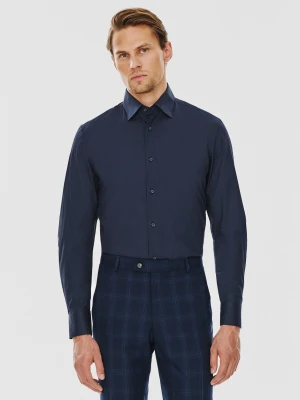 PAKO LORENTE – Granatowa koszula męska długi rękaw