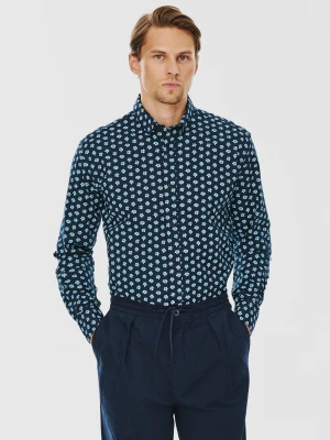 PAKO LORENTE – Granatowa koszula męska w kwiaty