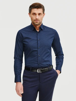 Zdjęcie produktu PAKO LORENTE – Granatowa koszula męska w mikrowzór