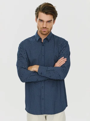 PAKO LORENTE – Granatowa koszula o prostym kroju we wzór paisley P24SF-1X-029-G-R - Pako Lorente
