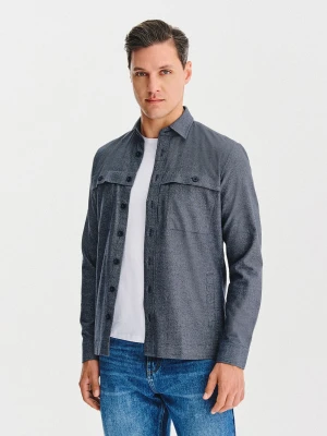 PAKO LORENTE - Granatowa koszula overshirt