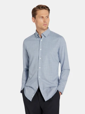 PAKO LORENTE - Granatowa koszula w drobną kratę