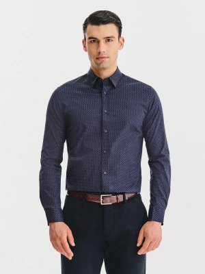 PAKO LORENTE – Granatowa koszula w kwiaty