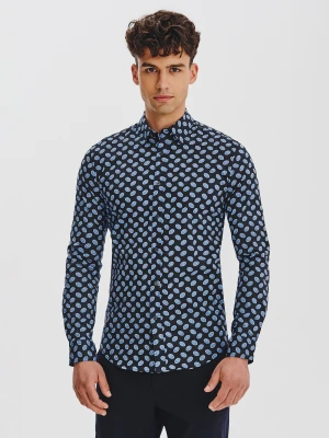 PAKO LORENTE – Granatowa koszula w kwiaty