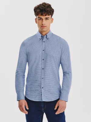 PAKO LORENTE – Granatowa koszula w pepitkę