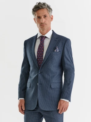 PAKO LORENTE – Granatowa marynarka garniturowa w pepitkę