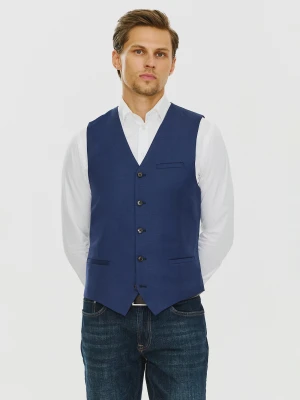 PAKO LORENTE – Granatowa męska elegancka kamizelka