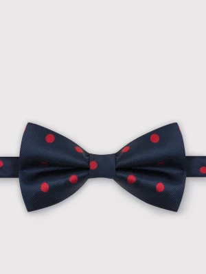 PAKO LORENTE – Granatowa muszka męska w czerwone kropki