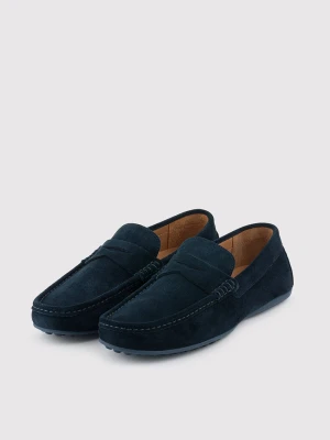 PAKO LORENTE - Granatowe mokasyny męskie