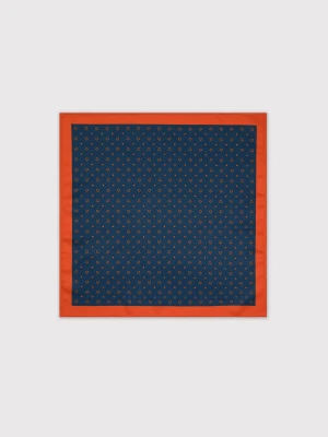 PAKO LORENTE – Granatowo-pomarańczowa wzorzysta poszetka