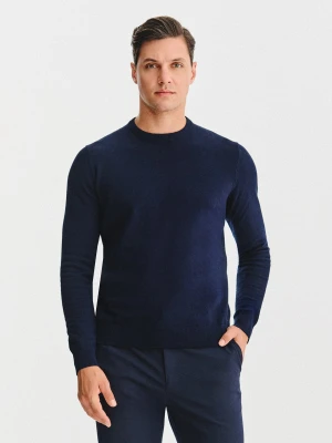 PAKO LORENTE – Granatowy bawełniany sweter z kaszmirem