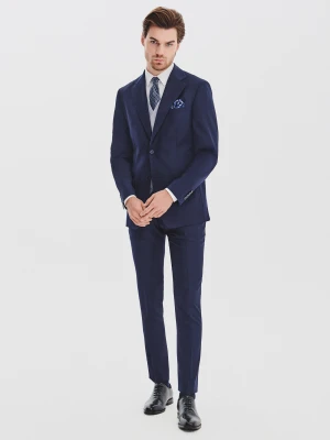 PAKO LORENTE - Granatowy garnitur męski z wełną