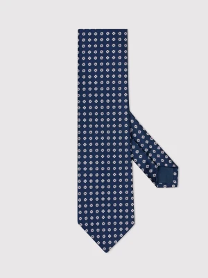 PAKO LORENTE – Granatowy krawat męski w drobny wzór
