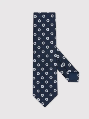 PAKO LORENTE – Granatowy krawat męski w kwiatki