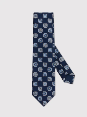 PAKO LORENTE – Granatowy krawat męski we wzór geometryczny
