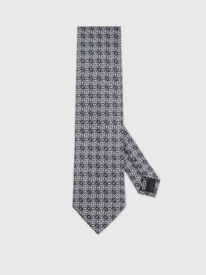 PAKO LORENTE - Granatowy krawat w kwiatowy wzór