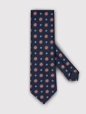 PAKO LORENTE – Granatowy krawat w rudo-srebrny wzór