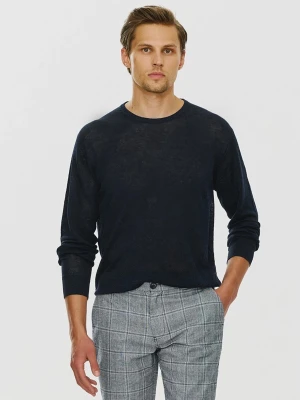 PAKO LORENTE – Granatowy lniany sweter P24SP-2X-003-G-0 - Pako Lorente