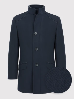 PAKO LORENTE – Granatowy płaszcz męski z wełną