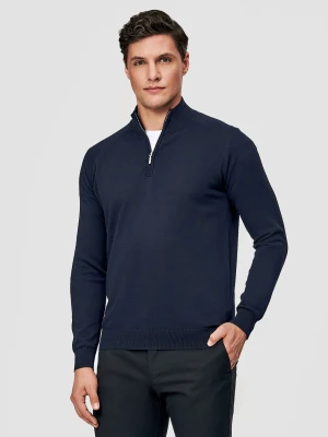 Zdjęcie produktu PAKO LORENTE – Granatowy sweter męski ze stójką